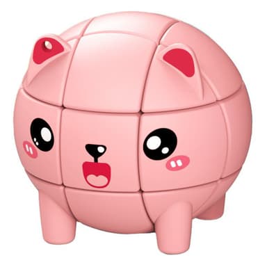 Animal Cube Bear - Pink
