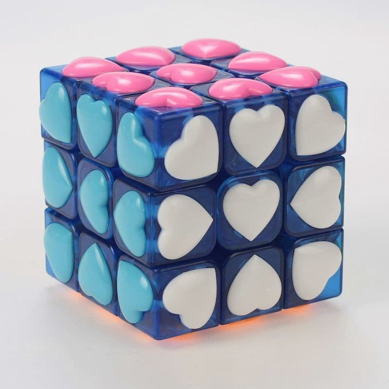 YJ Heart tiled 3x3x3 - Trans.blue