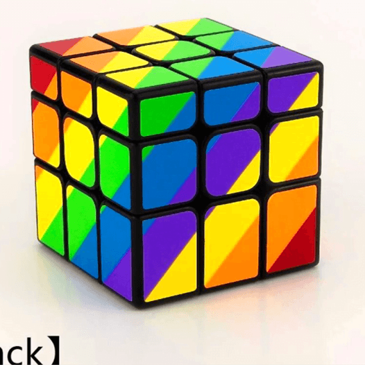 YJ Unequal 3x3 rainbow cube - Black
