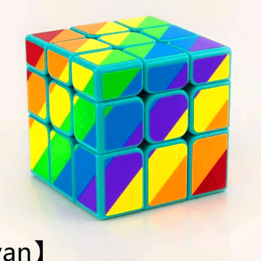 YJ Unequal 3x3 rainbow cube - Cyan