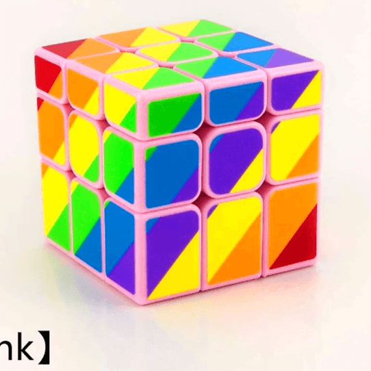YJ Unequal 3x3 rainbow cube - Pink