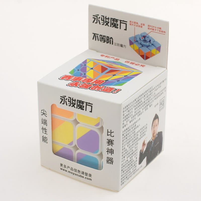 YJ Unequal 3x3 rainbow cube - White