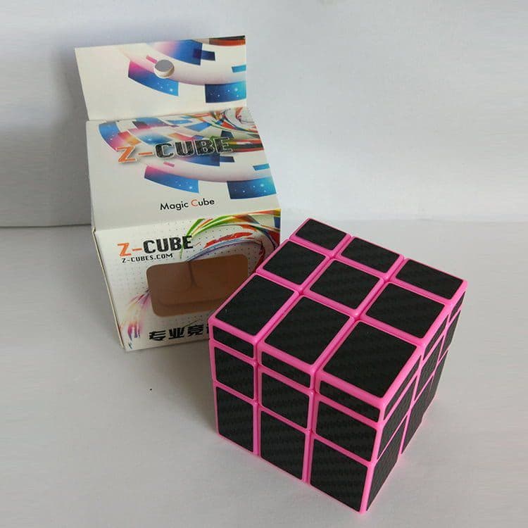 Z-Cube Mirror with carbon-fibre stickers - Pink