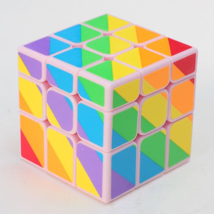 YJ Unequal 3x3 rainbow cube - light blue