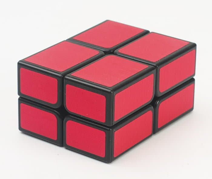 HelloCube Flat 2x2 - black with red stickers