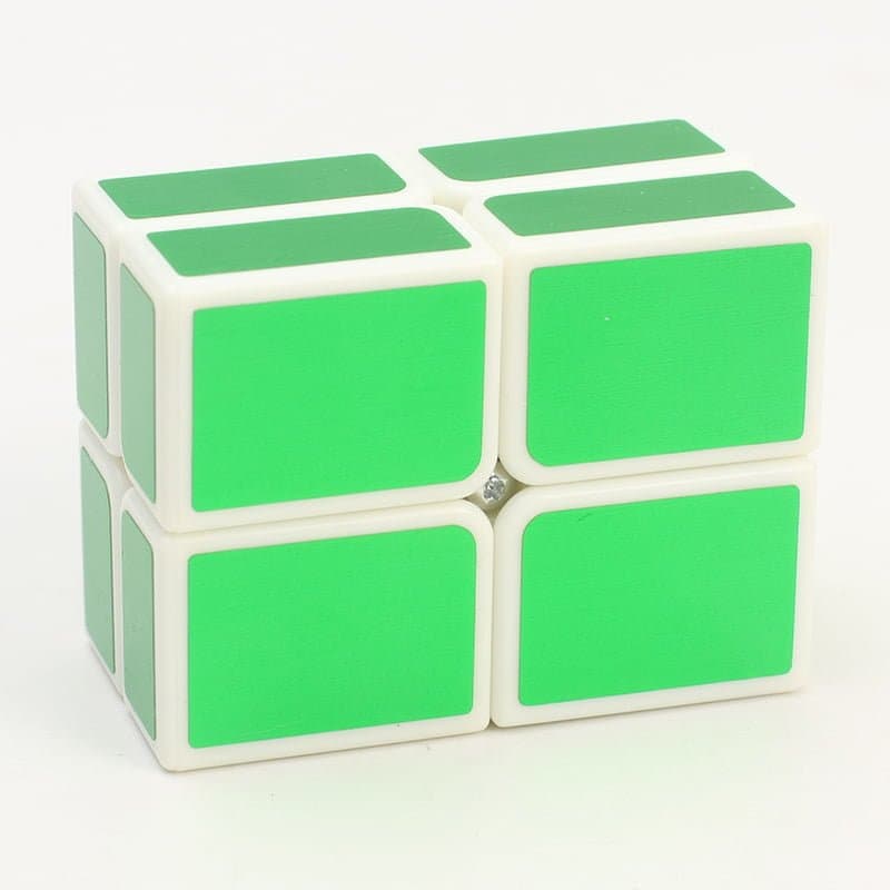 HelloCube Flat 2x2 - white with green stickers