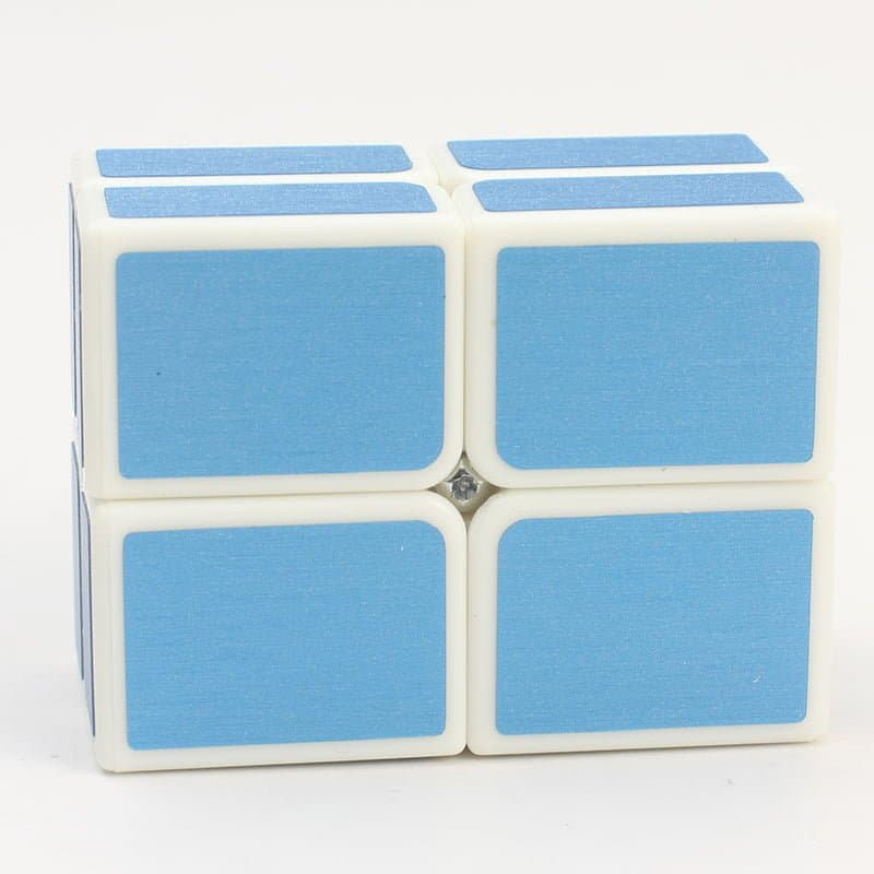 HelloCube Flat 2x2 - white with blue stickers