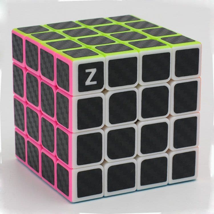 Z-Cube 4x4x4 with black carbon-fibre stickers image 1