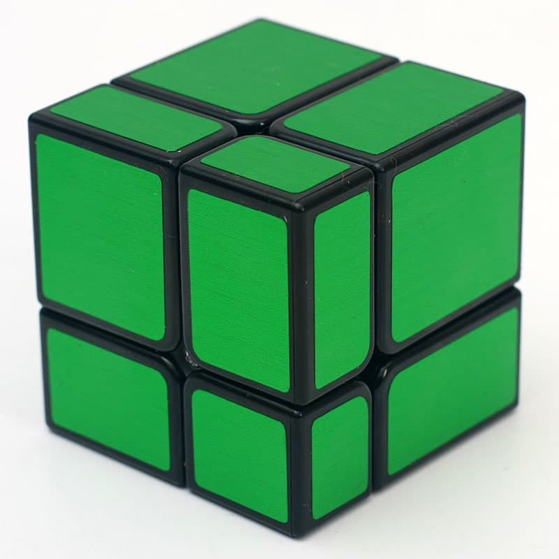 HelloCube Mirror Block 2x2 Black - green