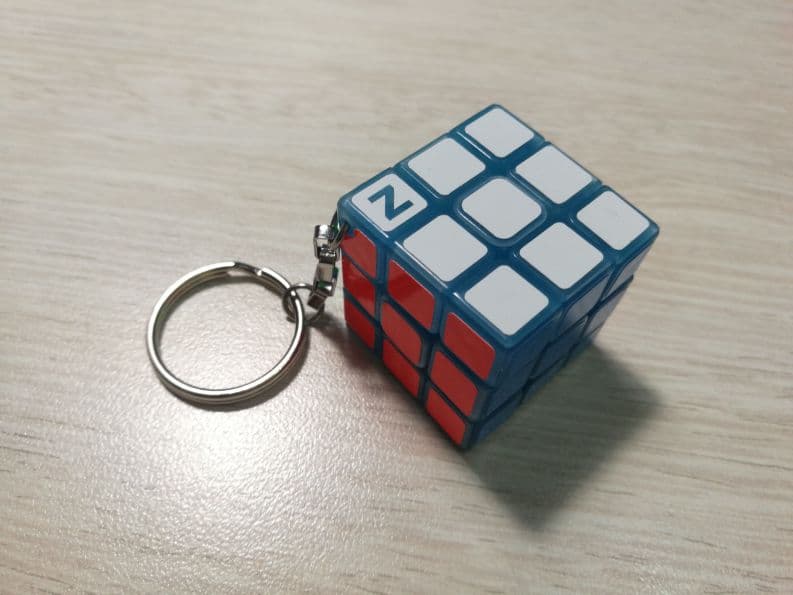 Z-Cube 3x3x3 Keyring 30mm - luminous.blue