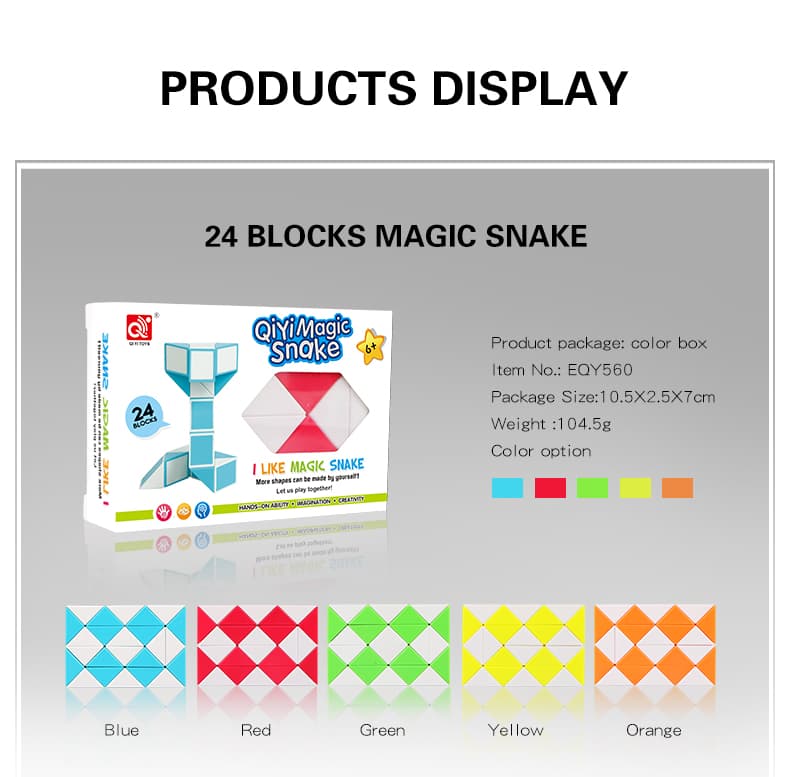 QiYi 24 blocks Magic Snake - orange white image 1