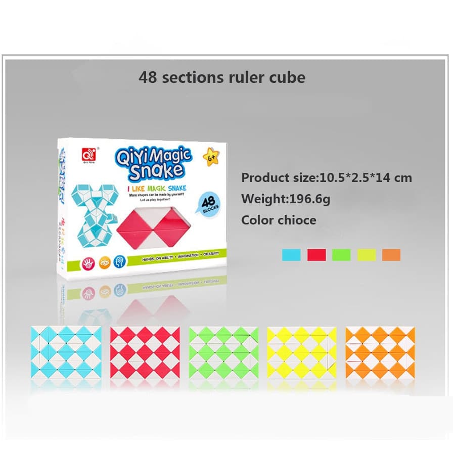 QiYi 48 blocks Magic Snake - orange white image 1