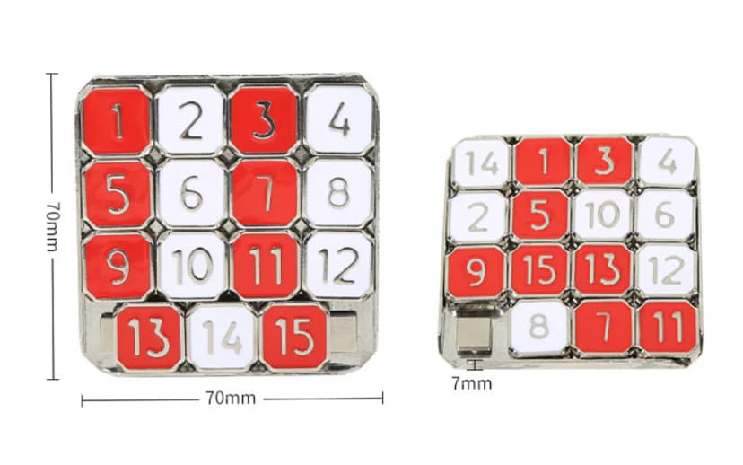 Metallic 15 Numbers Klotski Puzzle image 3