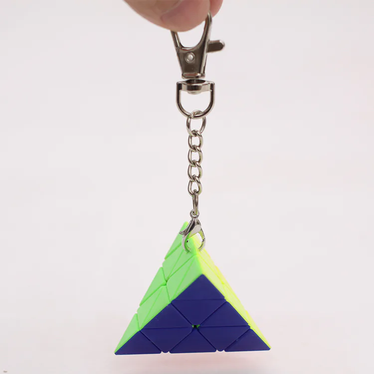 mini 3x3 Pyraminx with keychain image 3