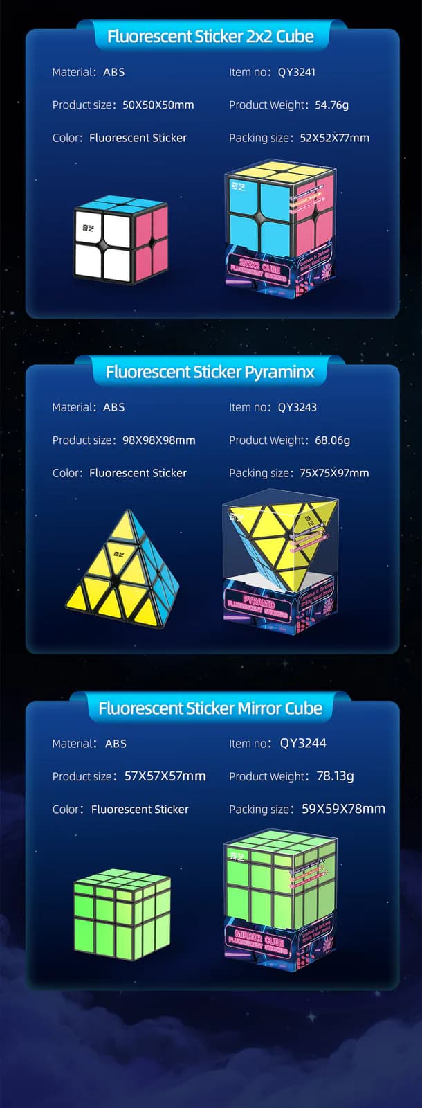 QiYi 3x3 - Fluorescent Stickers image 17
