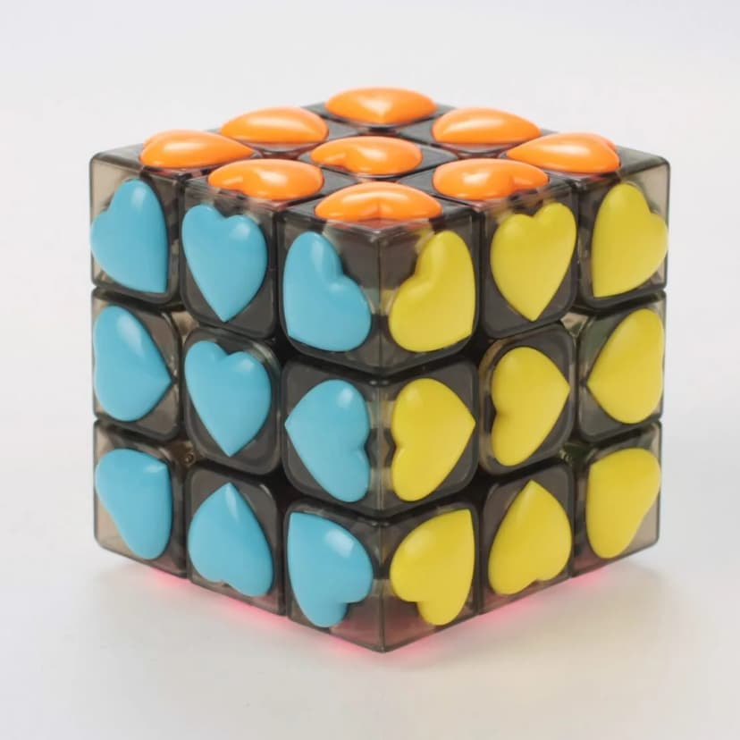YJ Heart tiled 3x3x3 - trans.black image 1