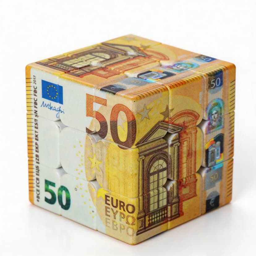 Z-Cube 50 Euros 3x3 Cube - Uv Printing image 1