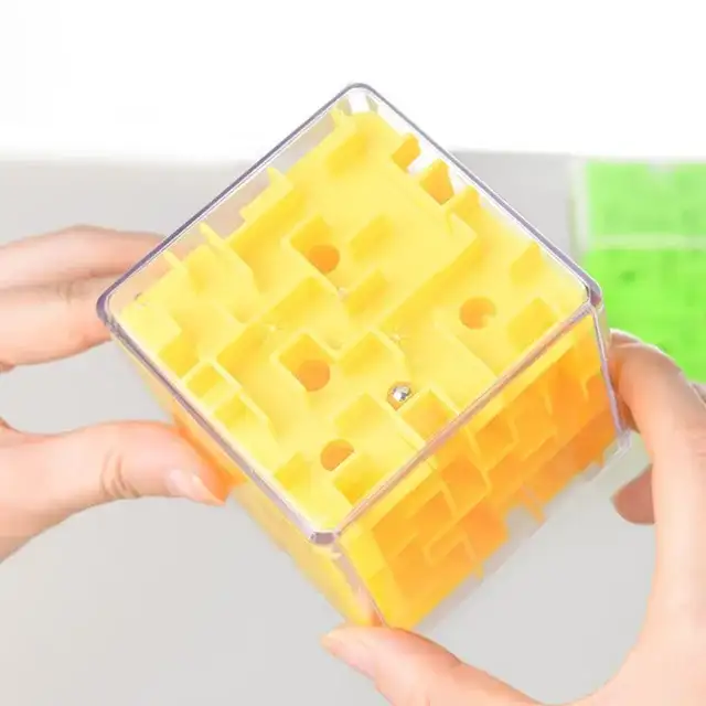 Maze Cube 60mm - Yellow image 1