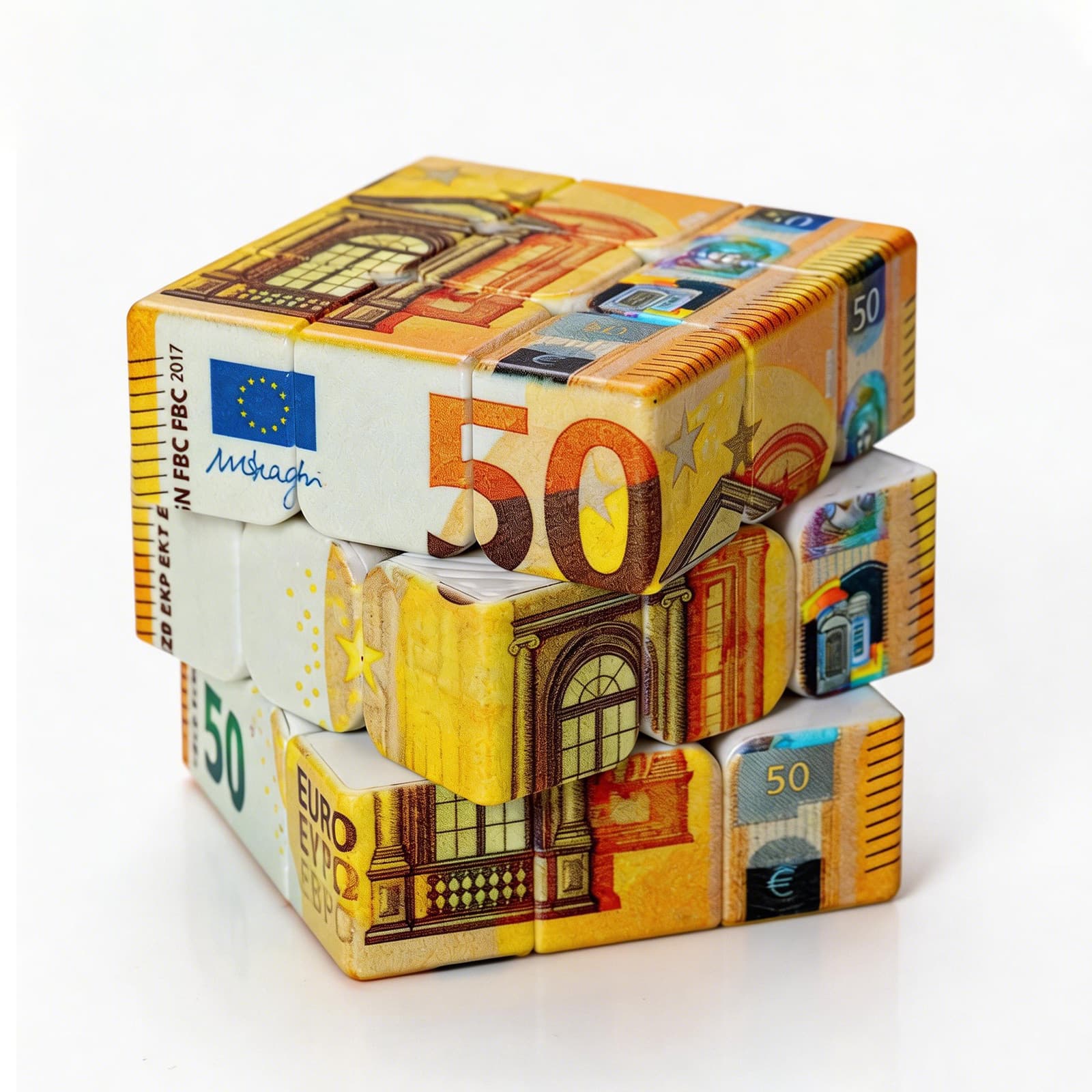 Z-Cube 50 Euros 3x3 Cube - Uv Printing image 2