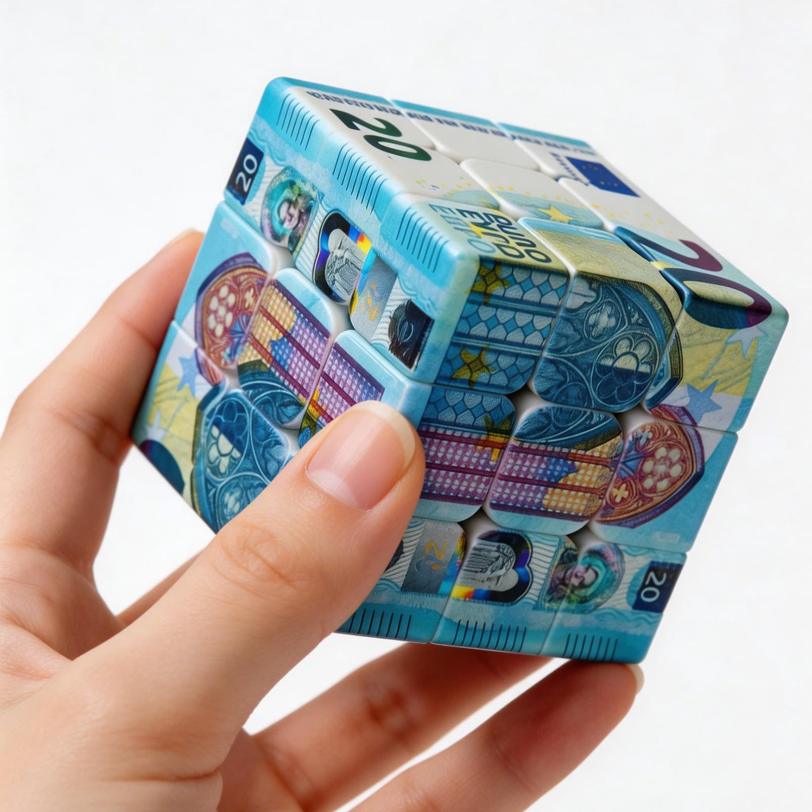 Z-Cube 20 Euros 3x3 Cube - Uv Printing image 3