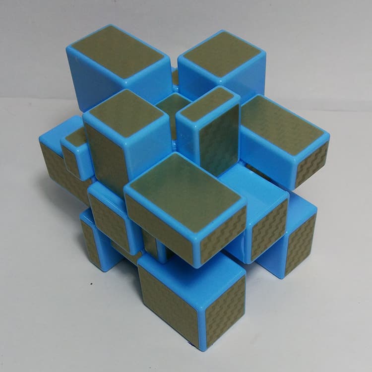 Z-Cube Mirror with carbon-fibre stickers - Blue image 2