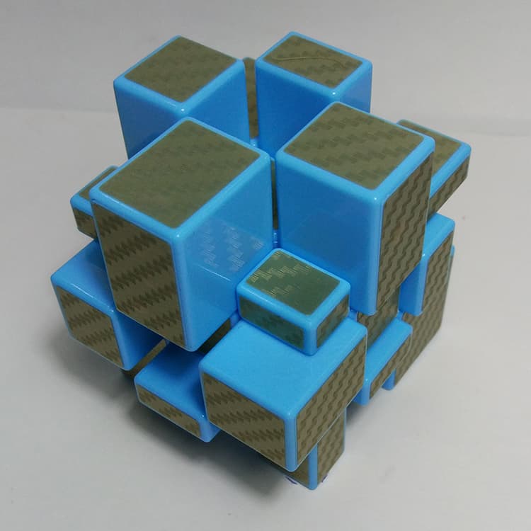 Z-Cube Mirror with carbon-fibre stickers - Blue image 3