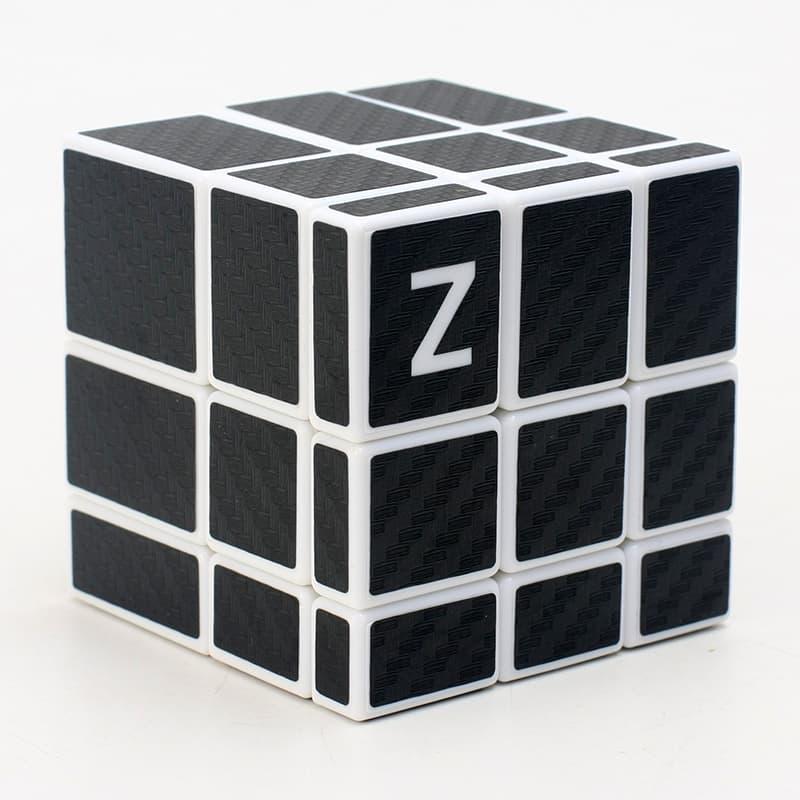 Z-Cube Mirror with carbon-fibre stickers - White image 1