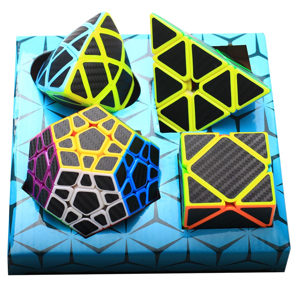 Z-Cube Four Cubes Set with carbon-fibre stickers - pyraminx-set image 1