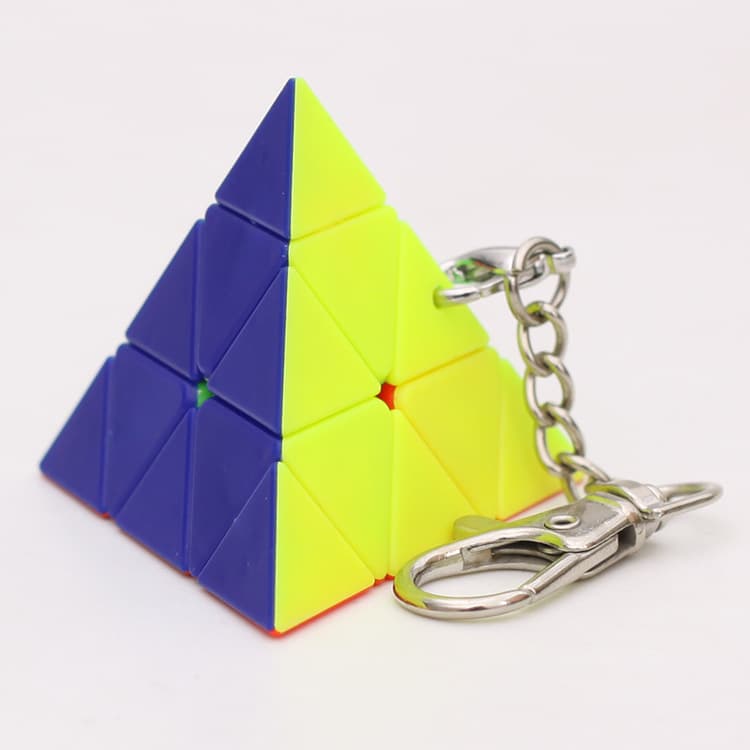 mini 3x3 Pyraminx with keychain image 2