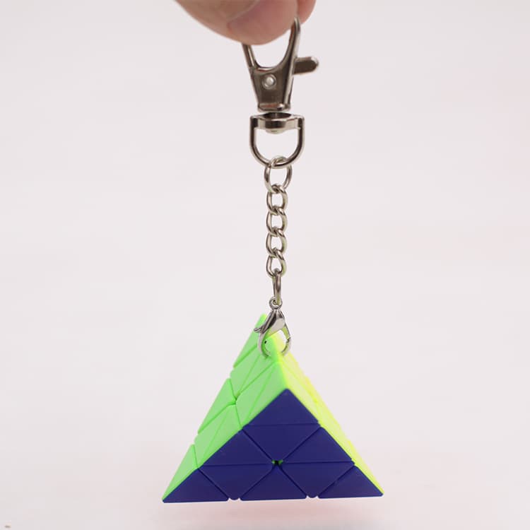 mini 3x3 Pyraminx with keychain image 3