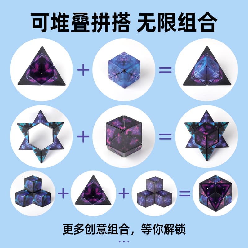 SengSo SHASHIBO Magnetic Folding Cube - Blue image 4