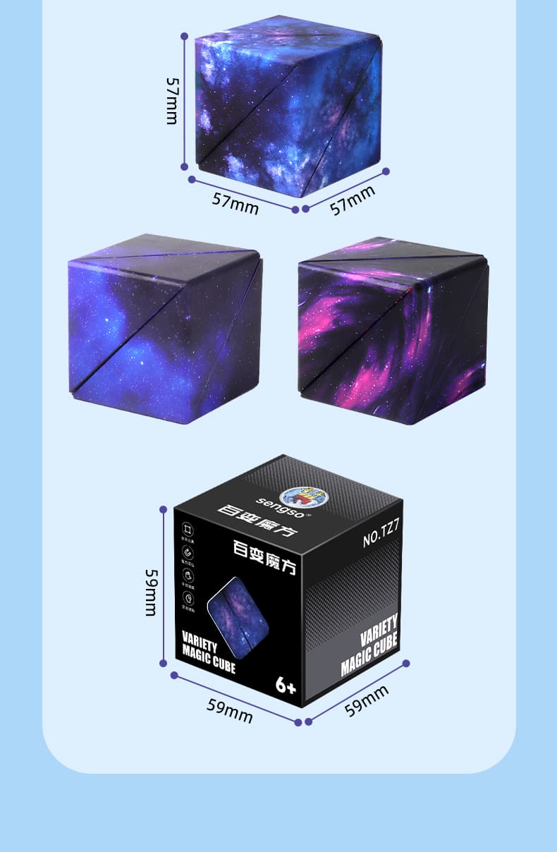 SengSo SHASHIBO Magnetic Folding Cube - Blue image 9