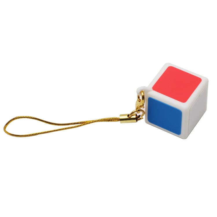 1X1 Keychain Cube - White image 1