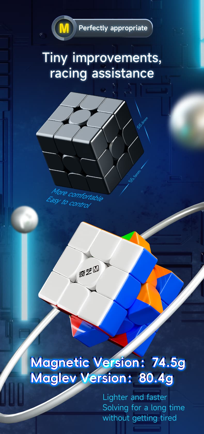 QiYi Magnetic Pro 3x3 Maglev - stickerless image 15