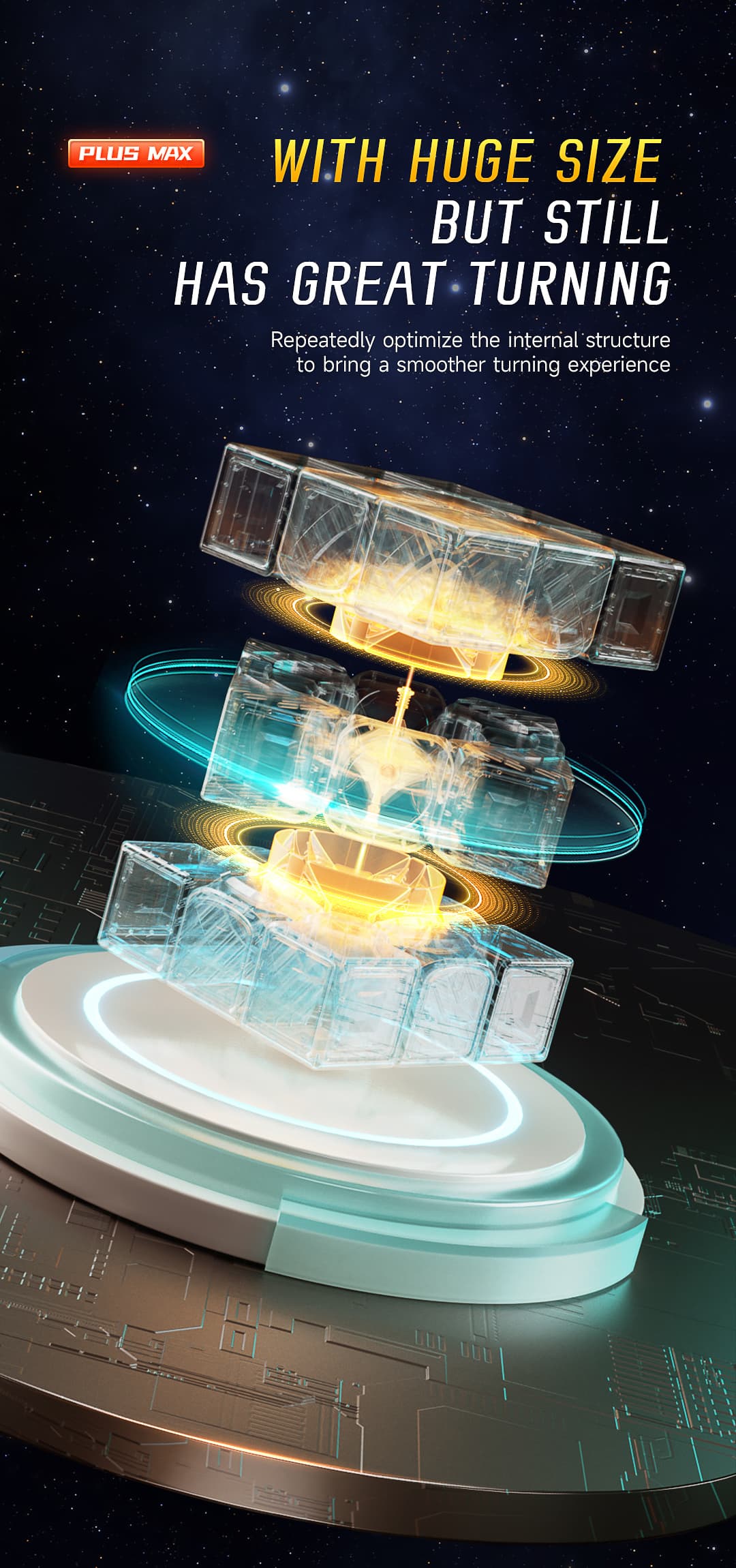 QiYi Warrior Plus Max Box 3x3 (38cm) - Black image 10