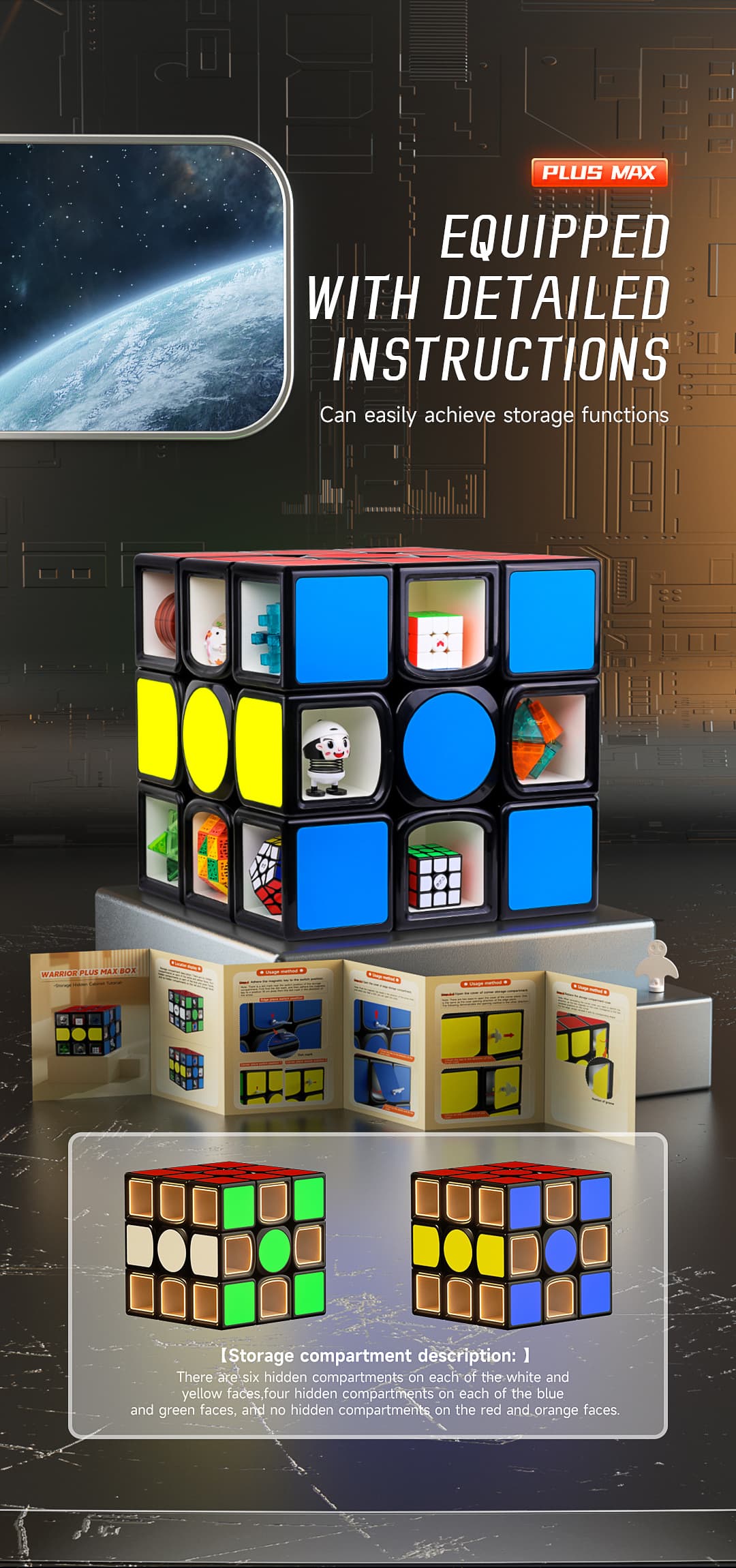 QiYi Warrior Plus Max Box 3x3 (38cm) - Black image 12