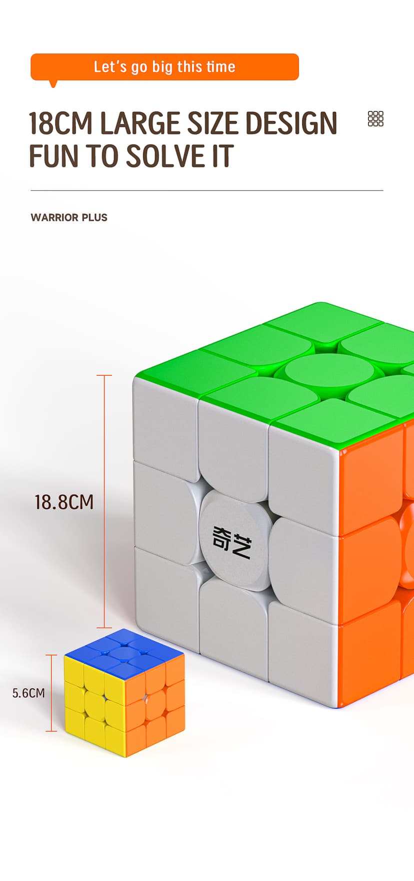 QiYi Warrior Plus 3x3 (18.8cm) - Stickerless image 5