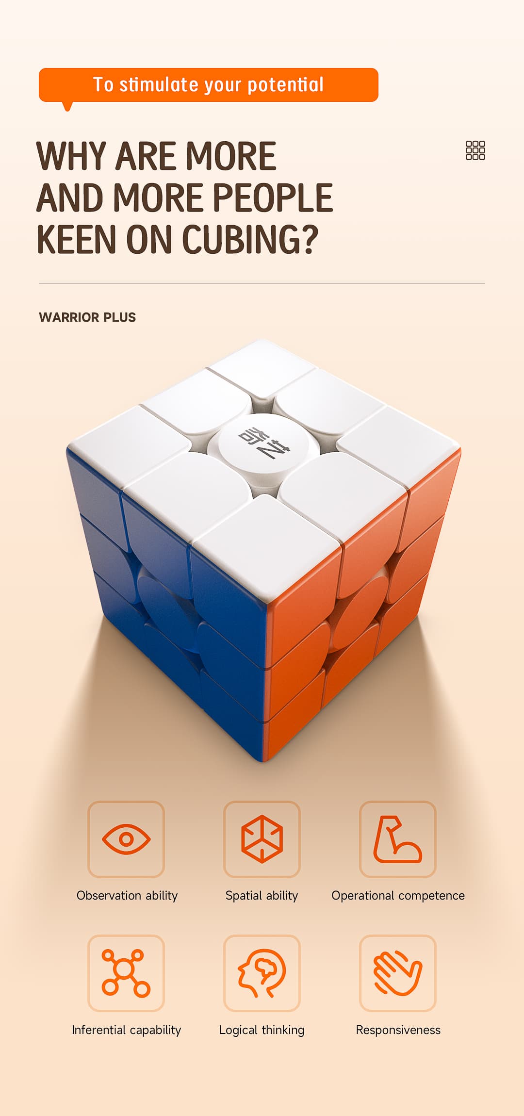 QiYi Warrior Plus 3x3 (18.8cm) - Stickerless image 9