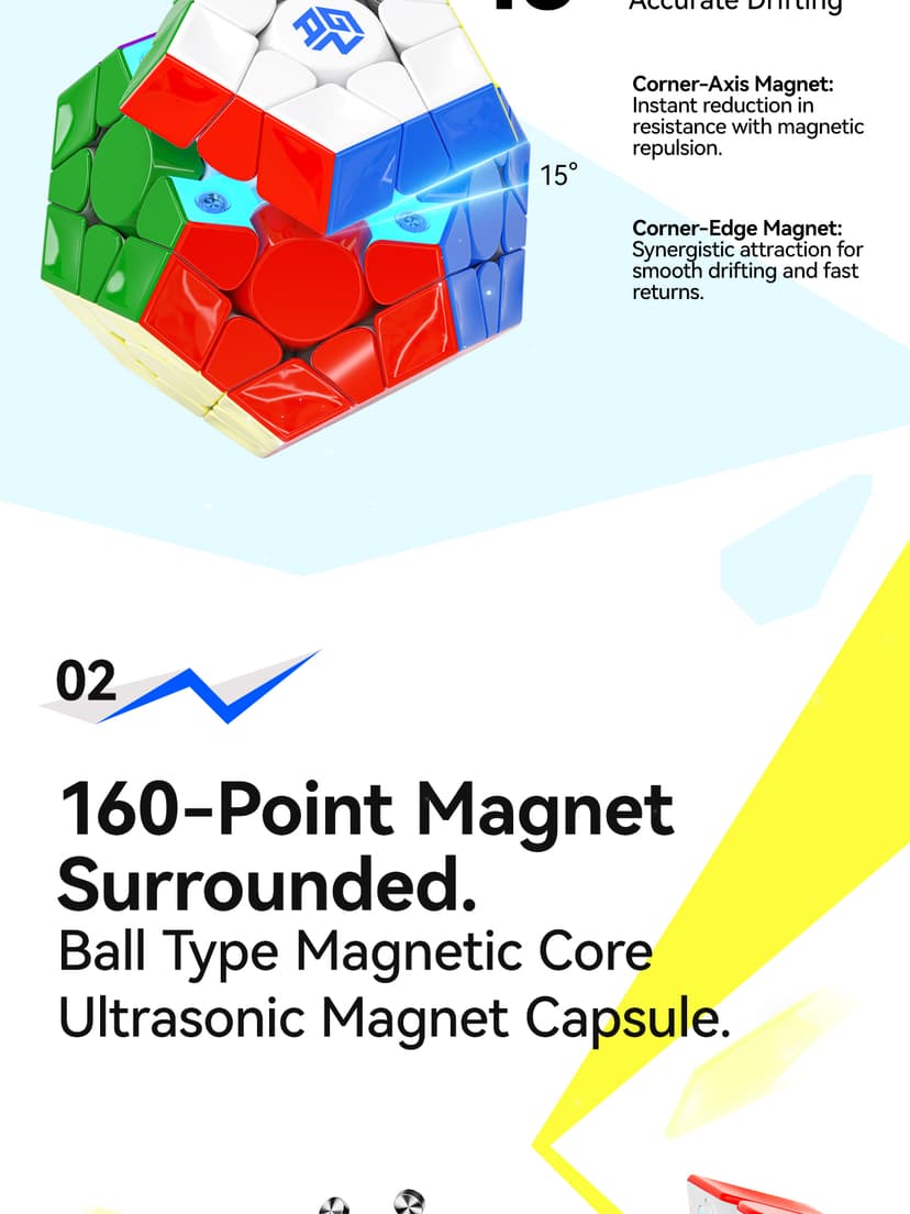 GAN Megaminx V2 Maglev UV (Grey) - Stickerless image 7