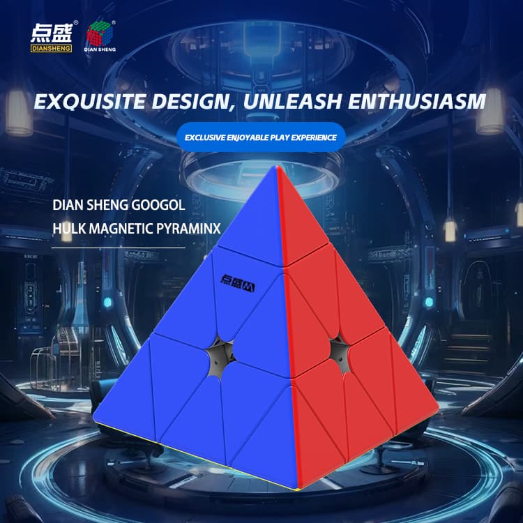 DianSheng Googol 19.5 CM Magnetic Pyraminx - Black Internal image 4