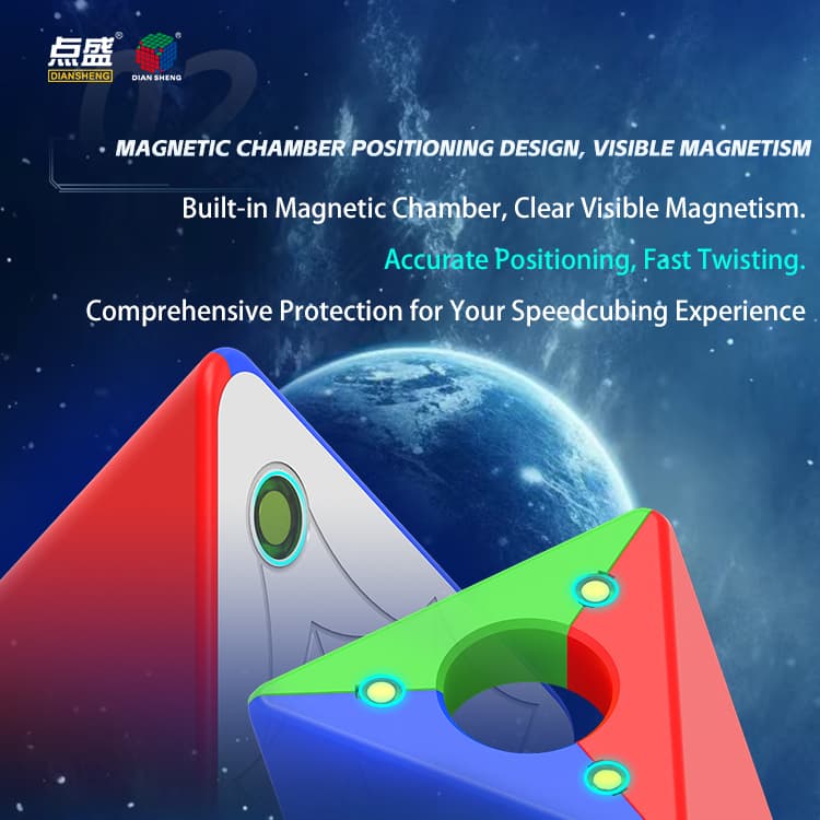 DianSheng Googol 19.5 CM Magnetic Pyraminx - Black Internal image 5