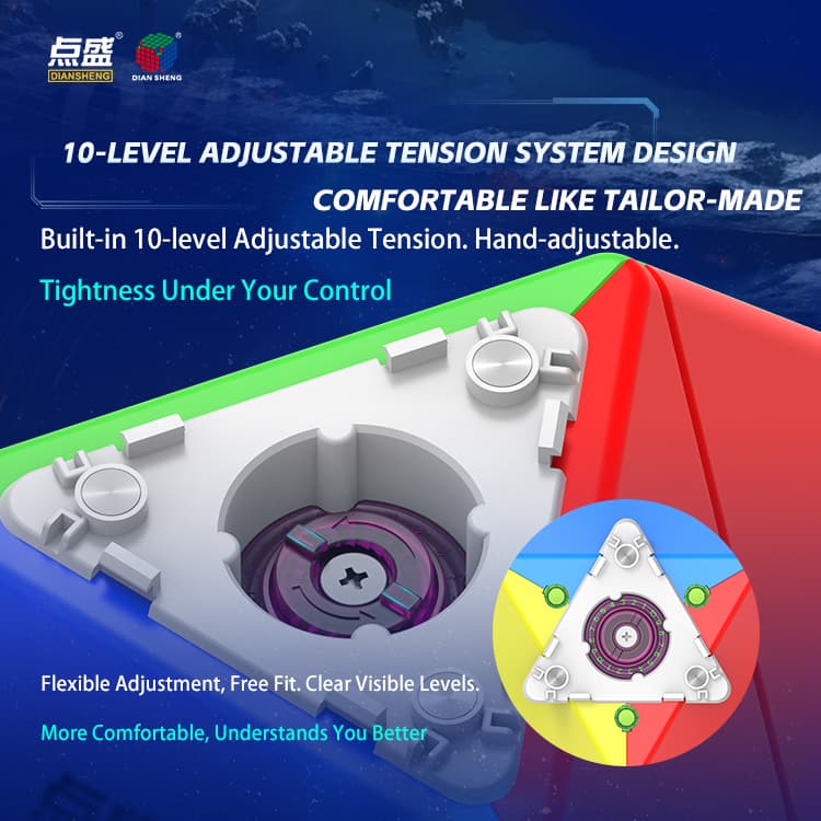 DianSheng Googol 19.5 CM Magnetic Pyraminx - Black Internal image 6