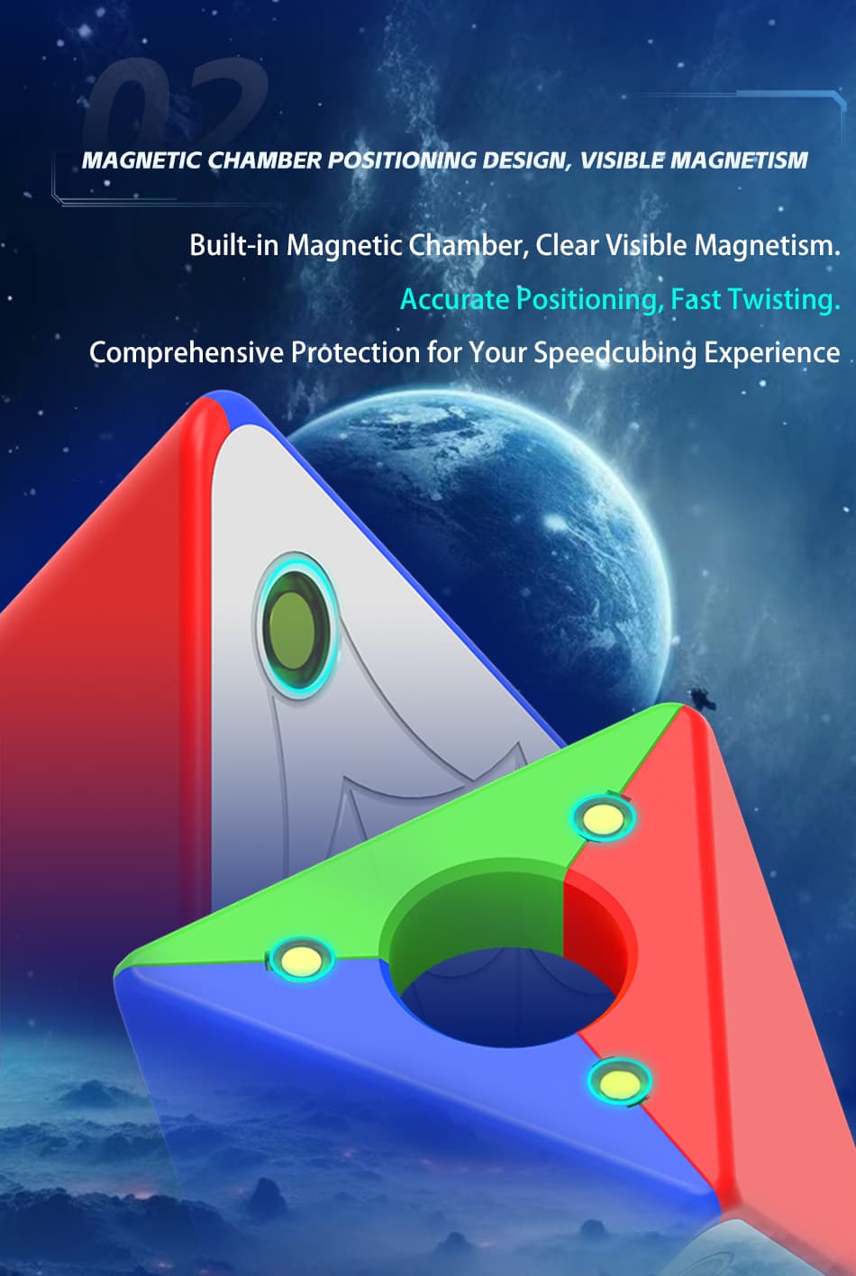 DianSheng Googol 19.5 CM Magnetic Pyraminx - Black Internal image 11