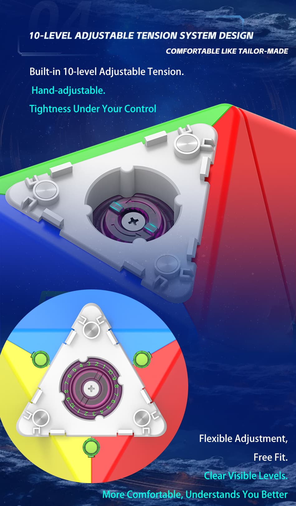 DianSheng Googol 19.5 CM Magnetic Pyraminx - Black Internal image 13