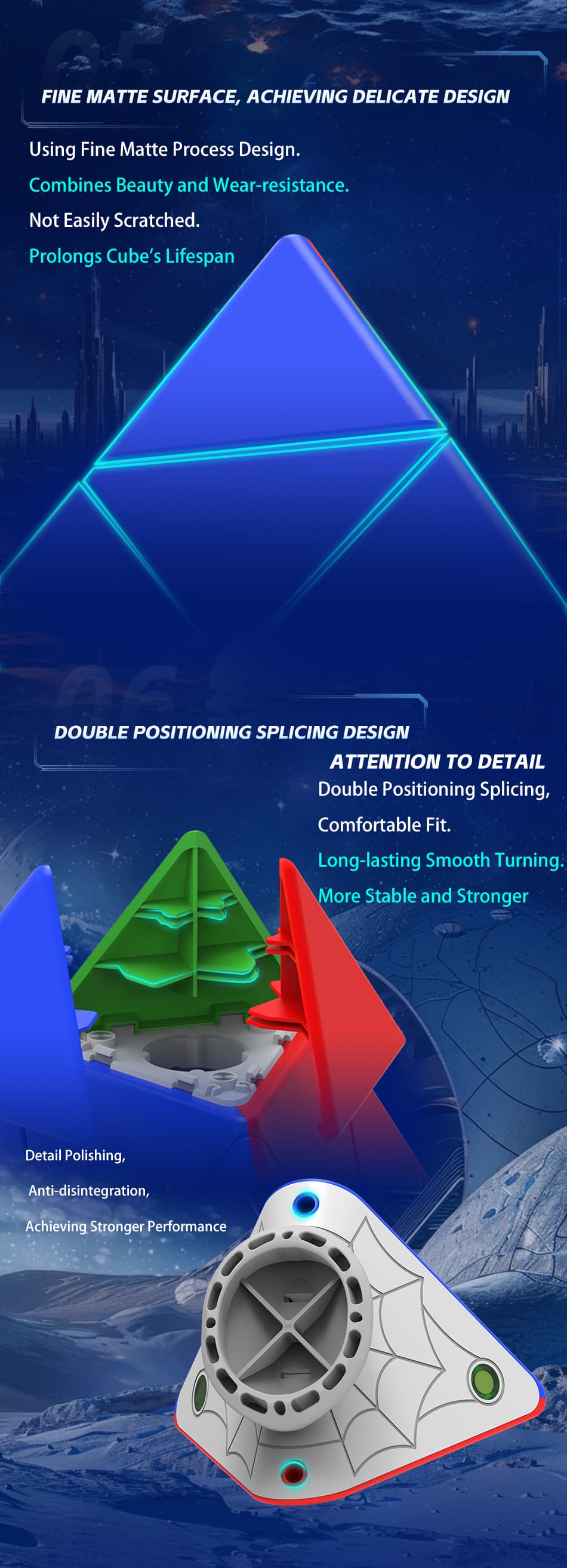 DianSheng Googol 19.5 CM Magnetic Pyraminx - Black Internal image 14