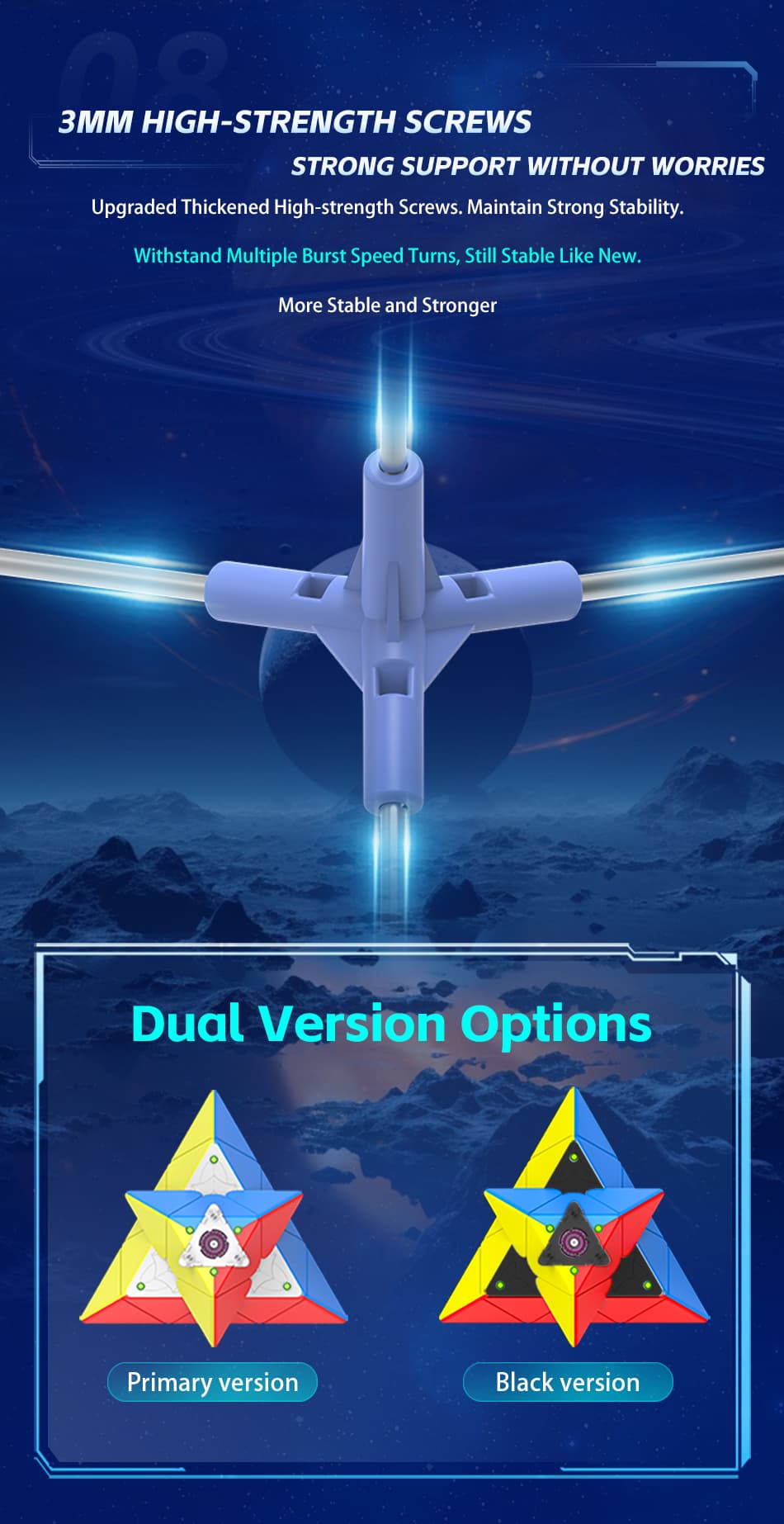 DianSheng Googol 19.5 CM Magnetic Pyraminx - Black Internal image 16