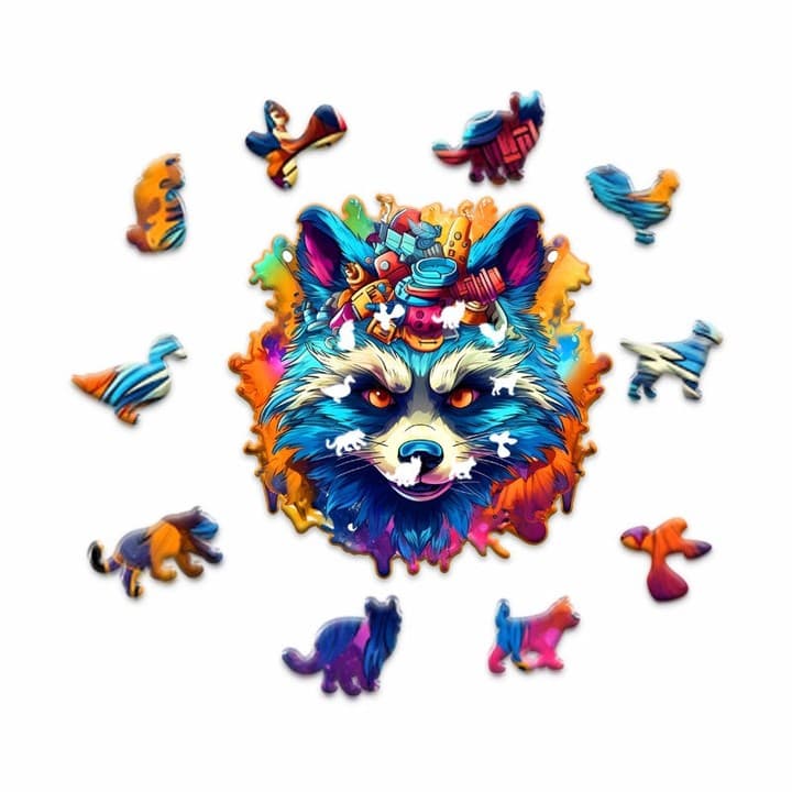 Raccoon Wooden Puzzle(A3) image 1