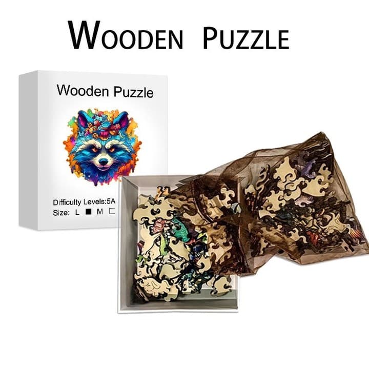 Raccoon Wooden Puzzle(A3) image 3