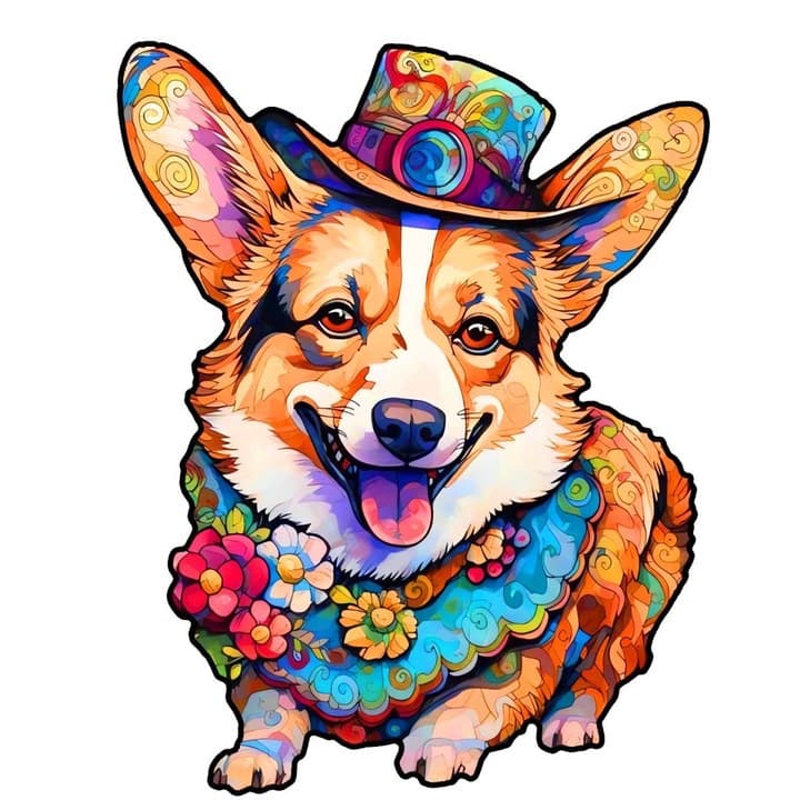 Corgi Wooden Puzzle(A5) image 1