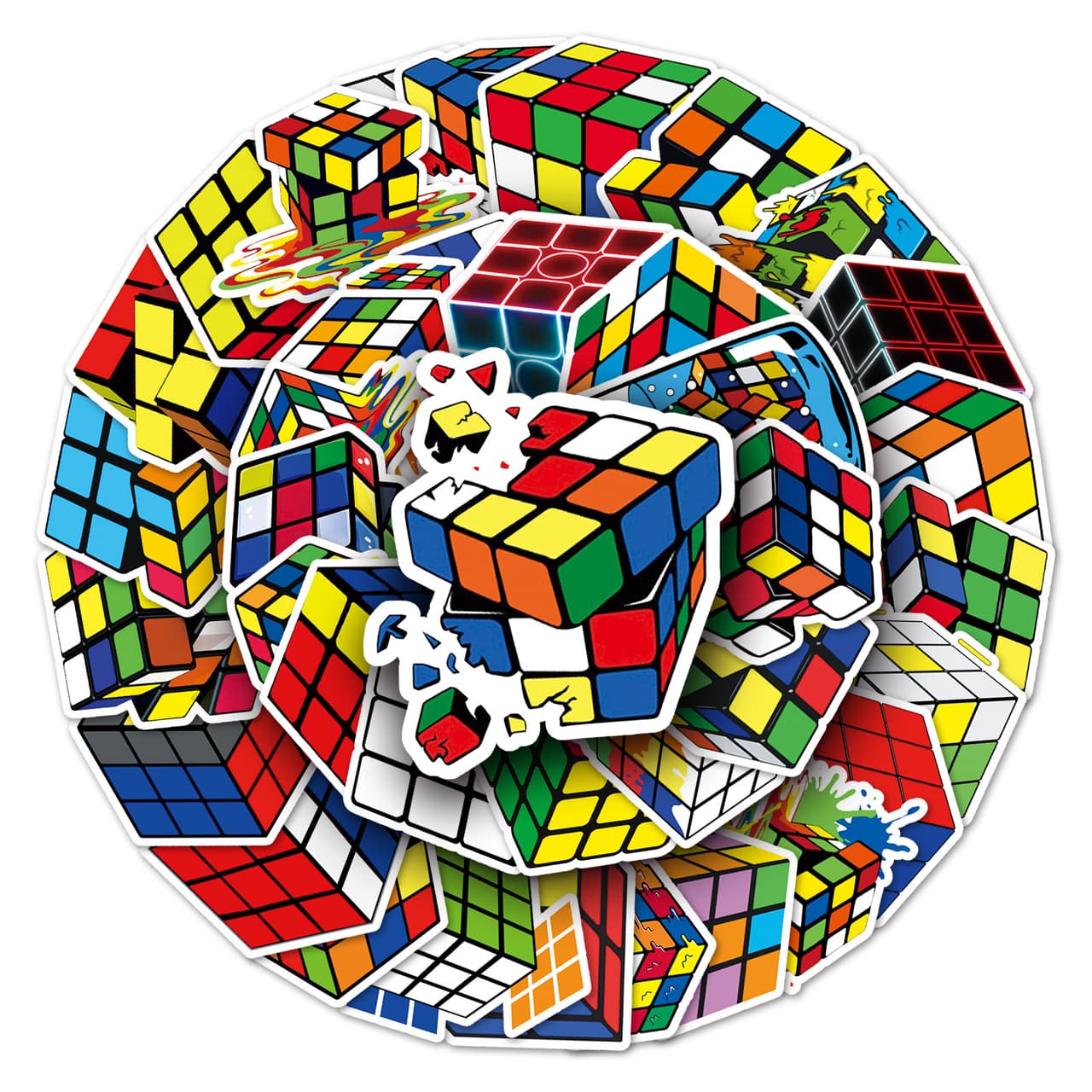 Cube Pattern Graffiti Stickers set(50pcs) image 1